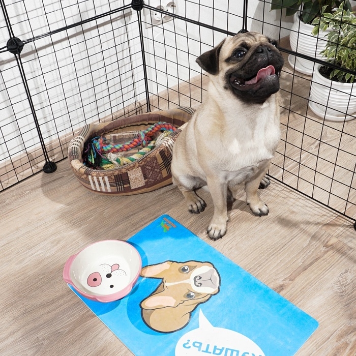 Коврик под миску  Коврик под миску "Пижон" с нескользящим основанием, 43 х 28 см, "Когда кушать?"