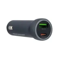 Переходник автомобильного зарядного устройства на Type-C 48W + USB QC3.0 Z54A HOCO серый