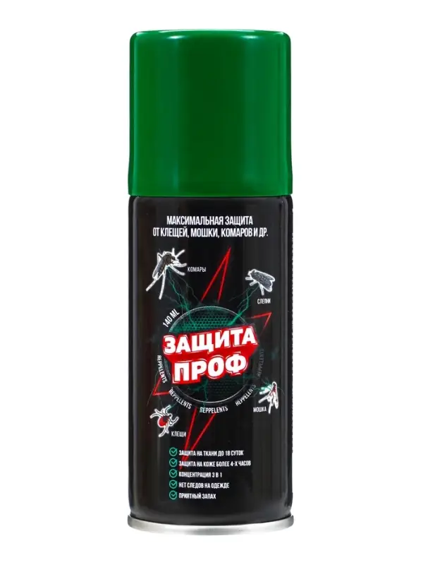 Аэрозоль от насекомых репеллентный &laquo;Защита Проф&raquo; (DEET 15%) 140 мл