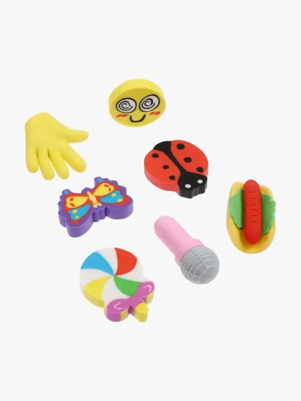 Ластики фигурные, 7 штук, МИКС