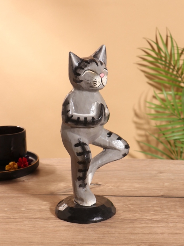 Сувенир интерьерный Сувенир интерьерный "Кот-йог" дерево 28 см