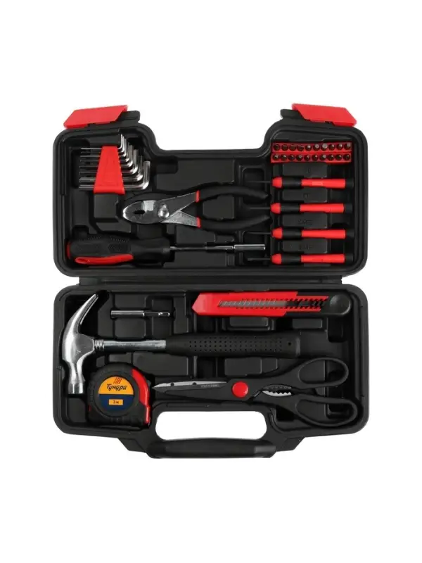 Набор инструментов в кейсе ТУНДРА &laquo;23 ФЕВРАЛЯ&raquo;, в подарочной упаковке, 39 предметов