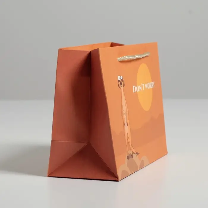 Пакет подарочный, упаковка, Don not worry, 14.5 х 19.5 х 8.5 см