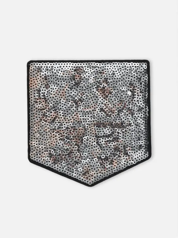 Термоаппликация &laquo;Карман&raquo;, с пайетками, 11&times;10.5 см, цвет серебряный, чёрный
