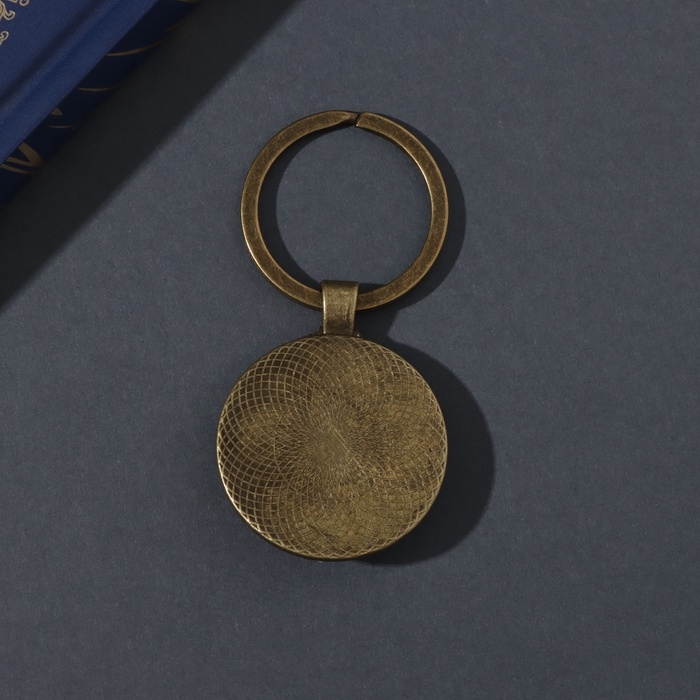 Брелок стекло, металл  Брелок стекло, металл "Круг. Страус" d=3 см