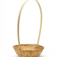 Корзина плетеная 20 х 20 х _ см, ручка h=21 см натуральный (К 1224600)