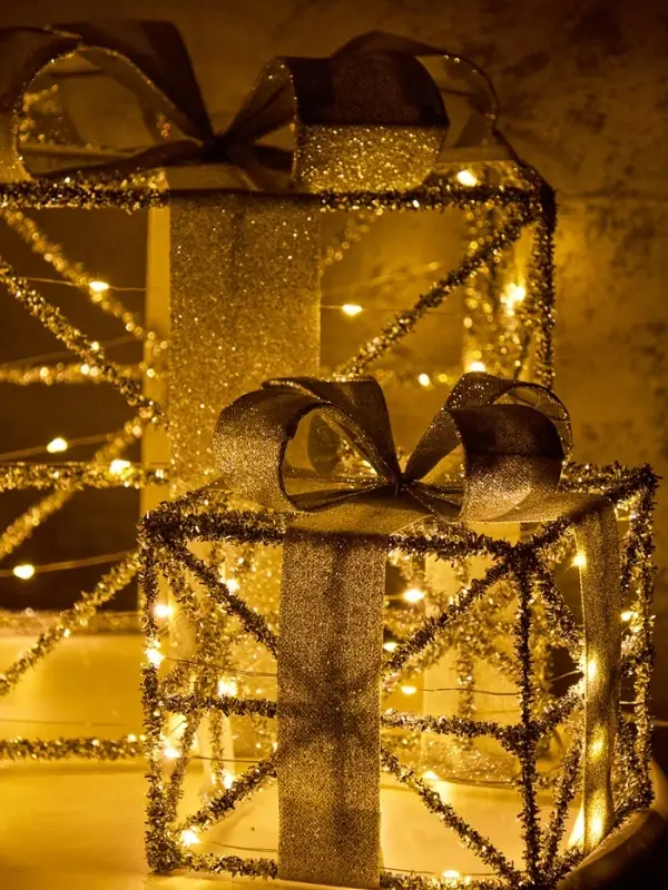 Фигура световая &laquo;Кубы серые&raquo;, 25&times;20&times;15 см, 90 LED, от батареек AAx8, свечение тёплое белое