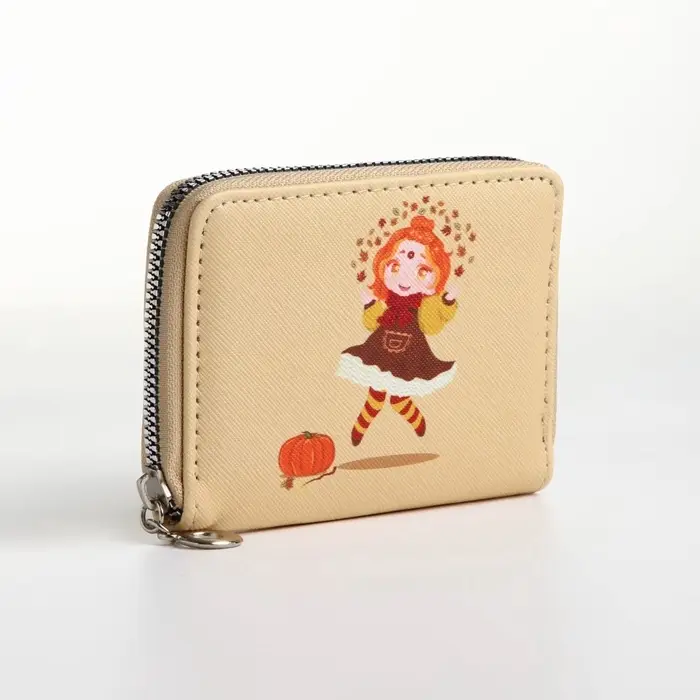 Кошелёк на молнии &laquo;Фея осени&raquo;, отдел для карт, для монет, бежевый