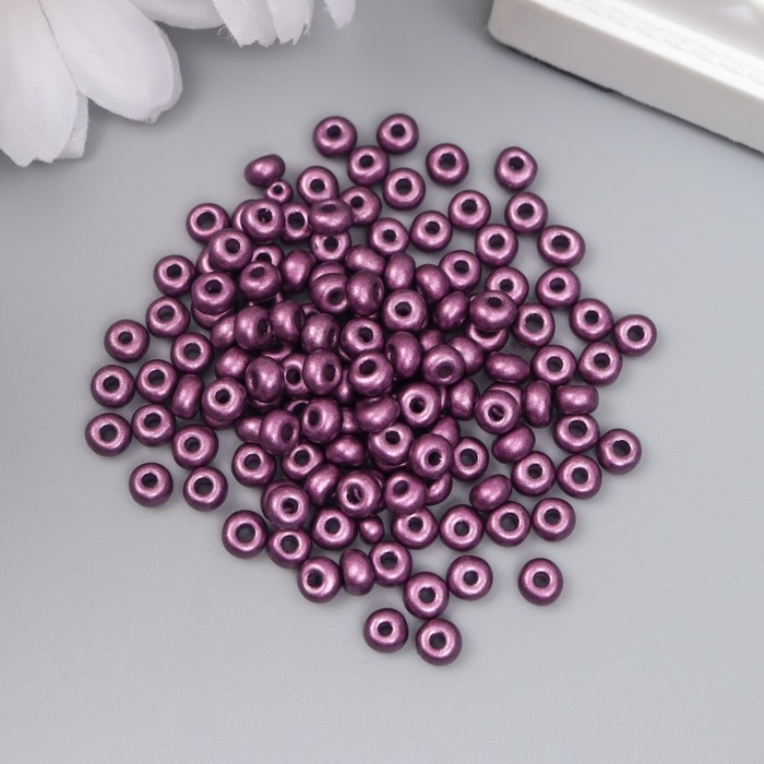 Бисер стекло 6/0  Бисер стекло 6/0 "Металлик. Баклажан" 10 гр