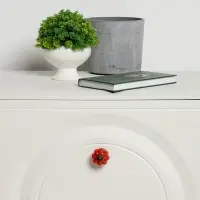 Ручка-кнопка PEONY Ceramics 001, керамическая, красная