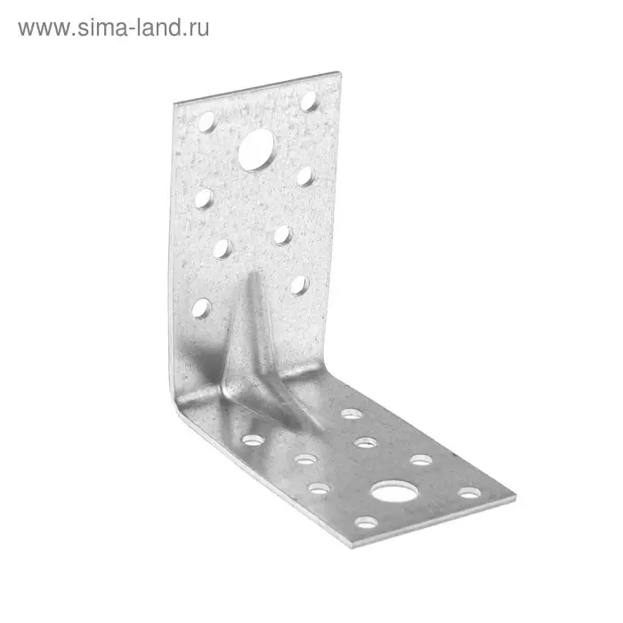 Уголок крепежный усиленный ТУНДРА krep, 70×70×40×2 мм