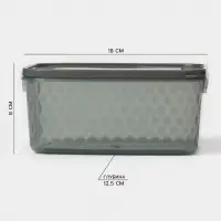 Контейнер для заморозки и хранения продуктов phibo &laquo;Кристалл&raquo;, 1.3 л, 18&times;12.5&times;8 см, пластик, черный