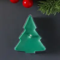 Чайная свеча ароматическая "Ель" зелёная, аромат рождественская ночь 5х4х2,1 см