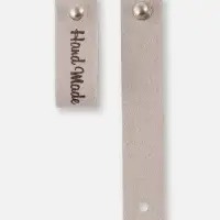 Бирка с кнопкой Hand made, 8&times;1.5 см, 10 шт., серая