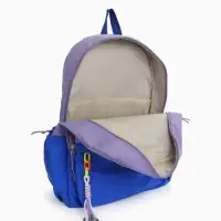 Рюкзак молодёжный на молнии, с карманами, двухцветный, размер 31&times;15&times;46 см, сиреневый