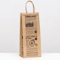 Пакет под бутылку «Комплимент», 14×8×32 см