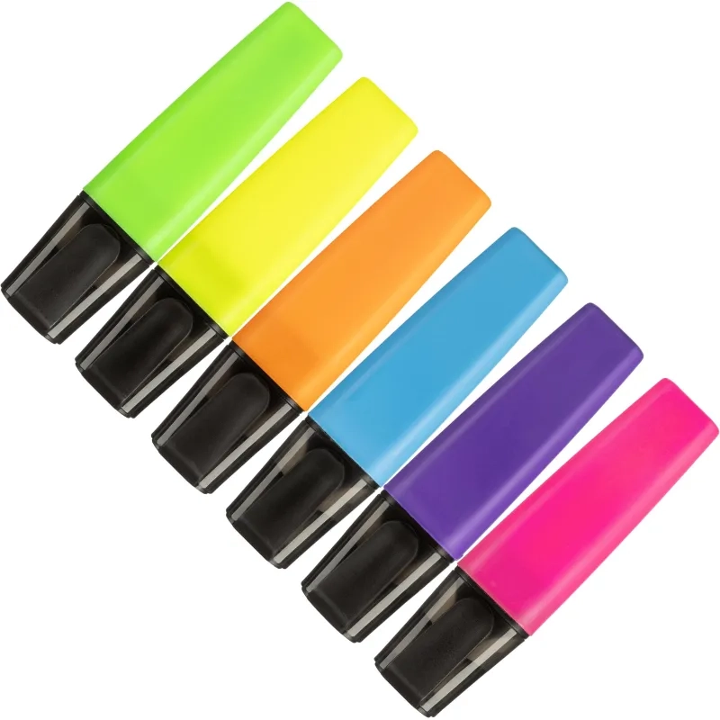 Маркер текстовыделитель 1-5мм,6цв/наб,пвх пакет (жел,зел,оран,роз,гол,фиол)