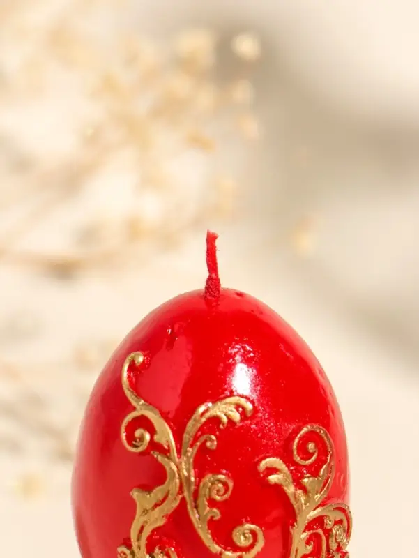 Свеча декоративная "Пасхальное яйцо вензельное" 4,5х10 см, 85 гр