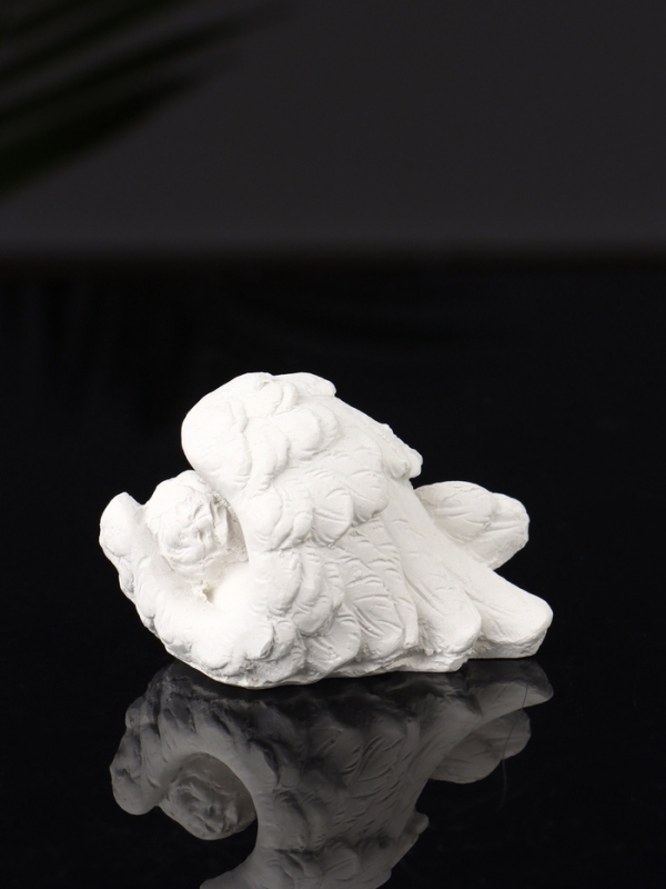 Набор фигур "Ангелы на подносе" 20х10х16 см, белый