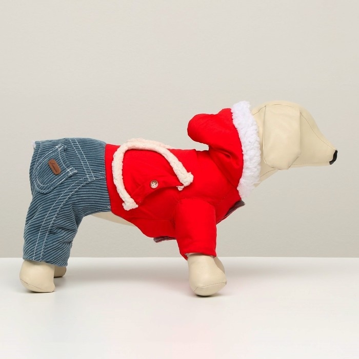 Комбинезон Комбинезон "Малыш", размер 12 (ДС 28 см, ОГ 38 см, ОШ 27 см), красно-серый