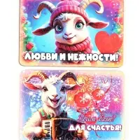 Магнит новогодний набор 2 шт. 2027 &laquo;Любви и нежности!&raquo; 9.6&times;6.7 см