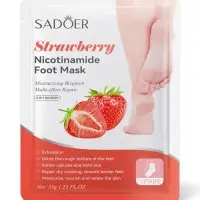 Отшелушивающая маска-носки для ног Sadoer, клубника, 35 г