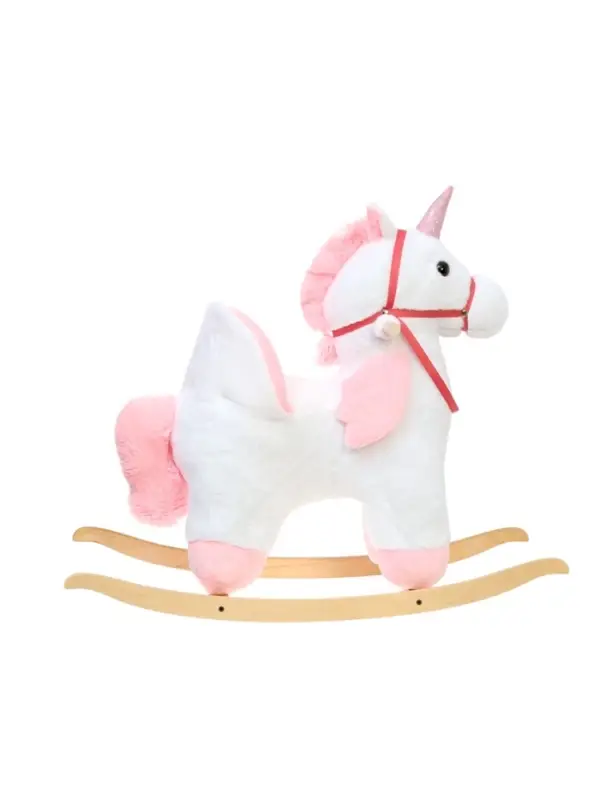 Качалка &laquo;Единорог&raquo;, со спинкой, белая
