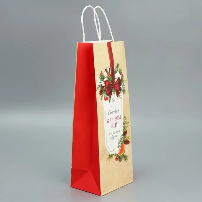 Пакет под бутылку «Новогодний подарок», 13 x 36 x 10 см Пакет под бутылку «Новогодний подарок», 13 x 36 x 10 см