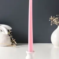 Набор свечей античных 25 см, 3 шт., 58 г, 7 ч, пастельно-розовый