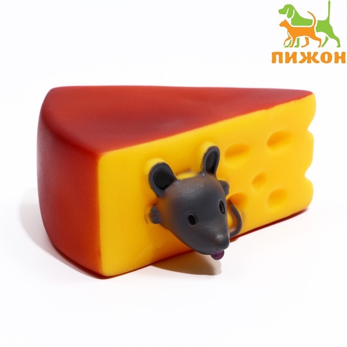 Игрушка пищащая Игрушка пищащая "Мышкин сыр" для собак, 10.5 x 9 см