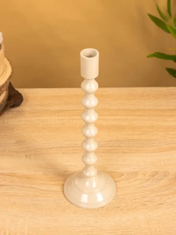 Подсвечник "Кремовый" 10х10х31 см, алюминий