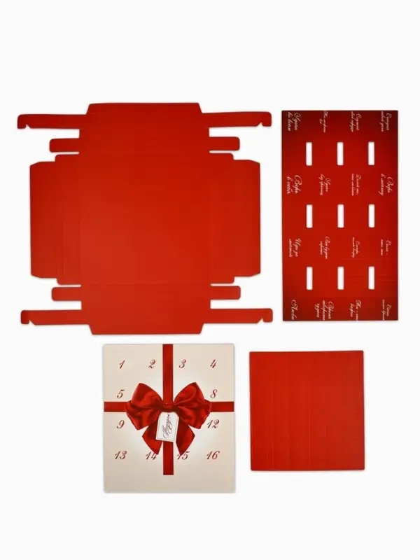 Коробка-адвент под 16 конфет, &laquo;Бант&raquo;, 19&times;19&times;2.5 см, кондитерская упаковка