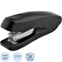 Степлер №24/6, 26/6, до 20 листов, пластик, черный