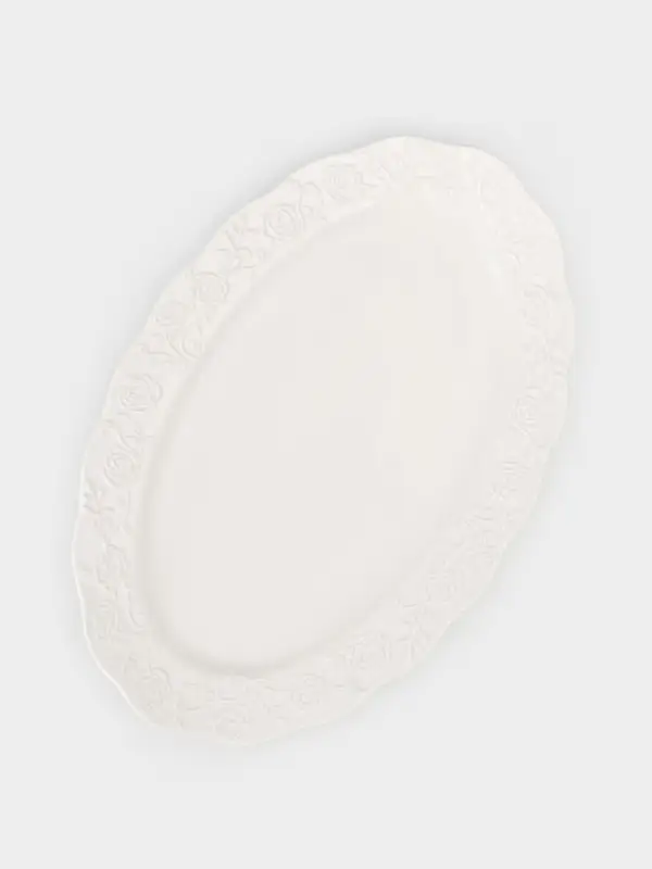Блюдо сервировочное Garden rose, 30.5&times;19.5&times;2 см, керамика, белое