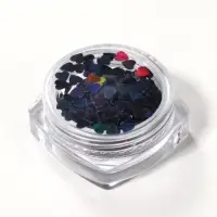 Пайетки для декора «Сердца», чёрный, голографические
