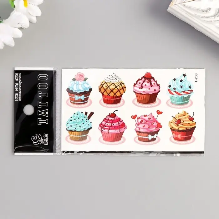 Переводные тату на тело цветные &laquo;Пирожное&raquo;, 10.5&times;6 см