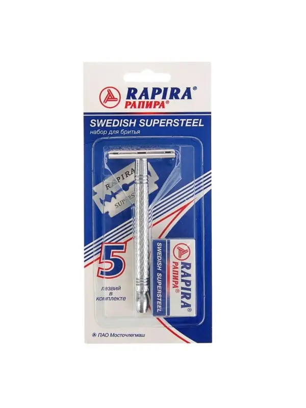 Бритвенный станок Rapira &laquo;Суперсталь&raquo; + 5 лезвий