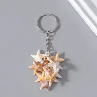 Брелок пластик "Звёзды" под песочный мрамор 9 шт 2х2,5х7 см