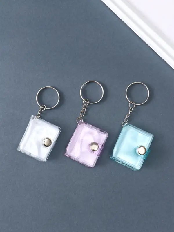 Брелок для ключей на кольце &laquo;Мини-фотоальбом на 16 фото : Прозрачный блеск&raquo;, 3.5&times;2.5 см, МИКС