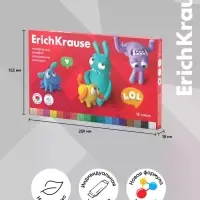 Пластилин 18 цветов, 324 г, ErichKrause "Jolly Friends", со стеком, в картонной упаковке
