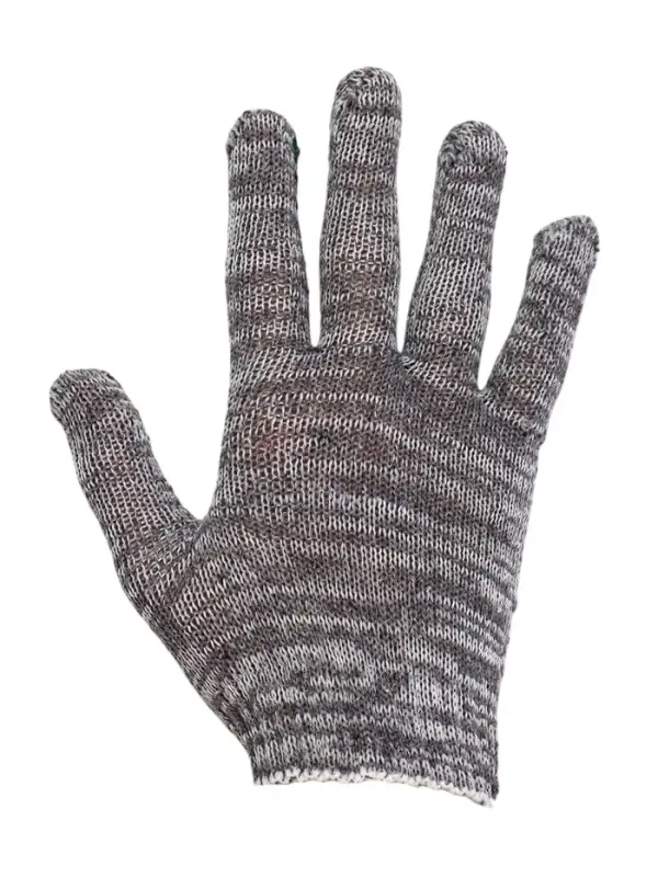 Перчатки рабочие, хб, вязка 7 класс, 3 нити, размер 9, с ПВХ точками, серые