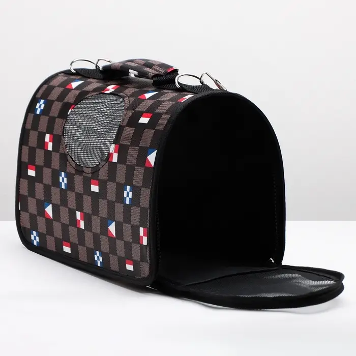 Сумка - переноска &laquo;Виши&raquo;, размер S, 37&times;20&times;24 см, каркасная, коричневая