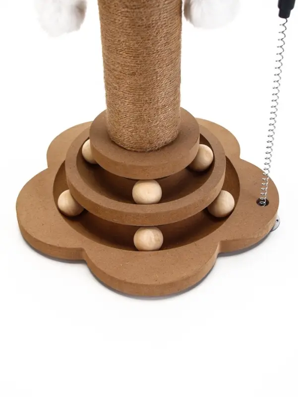 Когтеточка столбик с игрушкой "Шасси-2", 23 см х 23 см х 46 см