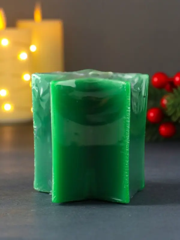 Свеча  Свеча "Большая звезда" 75*75*75мм, зеленая