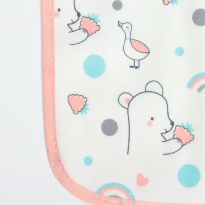 Набор детских слюнявчиков Крошка Я, 4 шт. + подарок, 20&times;17 см, цвет розовый, серый