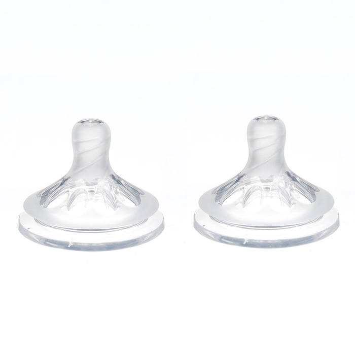 Соска на бутылочку M&B Natural, антиколиковая, от 6 мес., широкое горло Ø50 мм., быстрый поток, 2 шт
