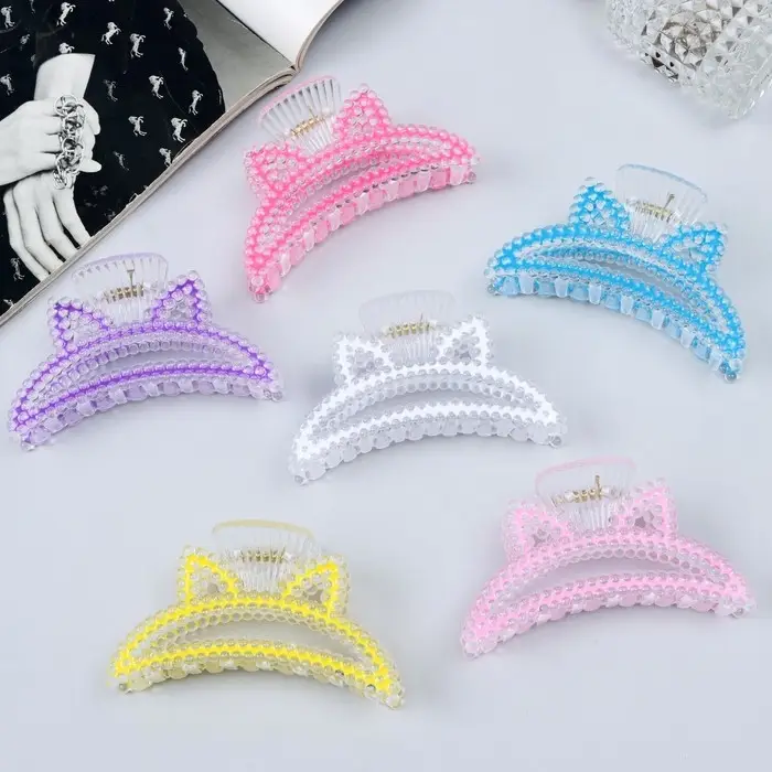 Крабик для волос «Хелен колор», дуга ушки, 10 см, МИКС Крабик для волос «Хелен колор», дуга ушки, 10 см, МИКС