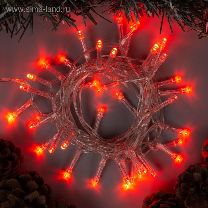 Гирлянда «Нить» 4 м, IP20, прозрачная нить, 40 LED, 2 режима, батарейки AAх3 (нет в комплекте), свечение красное Гирлянда «Нить» 4 м, IP20, прозрачная нить, 40 LED, 2 режима, батарейки AAх3 (нет в комплекте), свечение красное