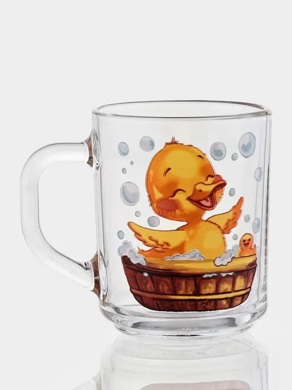 Набор детской посуды &laquo;Утята&raquo;, 3 предмета: кружка, салатник, тарелка, стекло, прозрачный