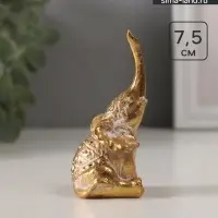 Фигурка полистоун &laquo;Слонёнок. Индейские узоры&raquo;, золото, 3.3&times;3.5&times;7.5 см